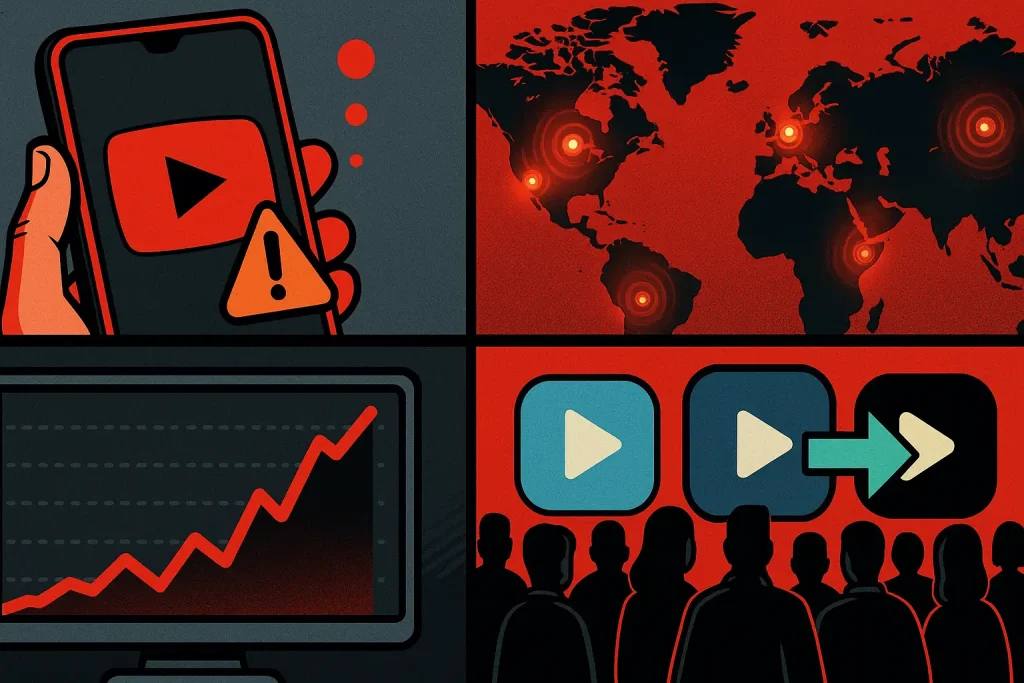 YouTube Down Mendunia, Lonjakan Laporan di YouTube DownDetector Picu Migrasi Massal ke Platform Alternatif