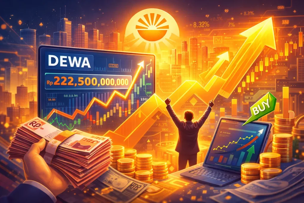 Aksi Borong Jumbo Rp 22,5 Miliar Warnai Pasar, Saham DEWA Melejit Lampaui Target Analis