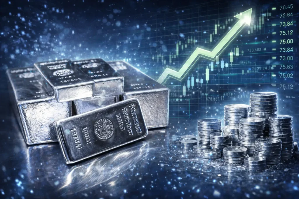 Ikuti Jejak Emas, Harga Perak Hari Ini Tembus Rekor US$ 75 per Ons dan Melejit di Pasar Domestik