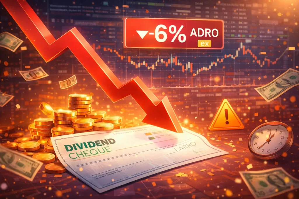Penutupan Perdagangan 2025: Saham IDX ADRO Terjun Bebas 6 Persen Akibat Efek Ex-Dividen
