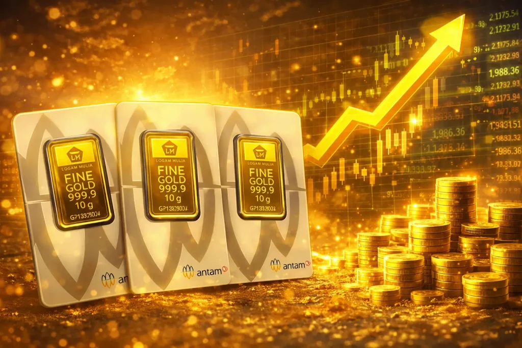 Rekor Tertinggi Sepanjang Masa, Harga Emas Antam Hari Ini Melonjak Tajam Rp 59.000 per Gram