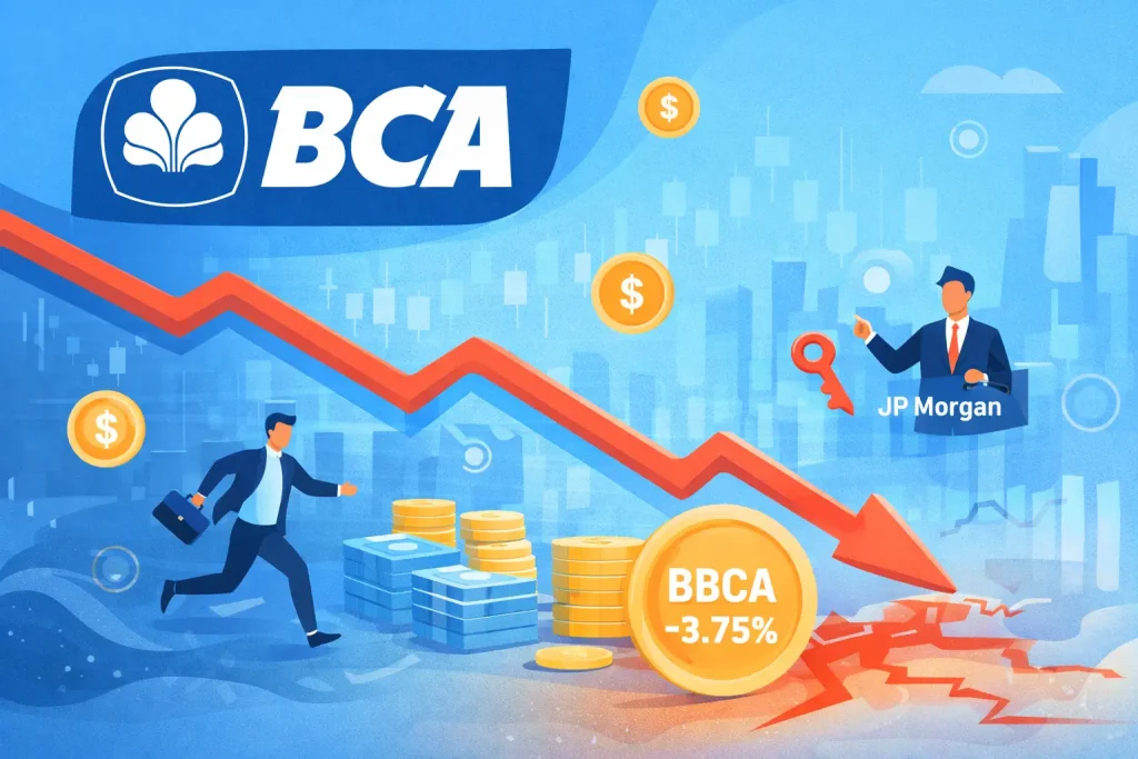 Ditekan Aksi Jual Asing dan JP Morgan, Saham BBCA Terkoreksi Tajam 3,75 Persen