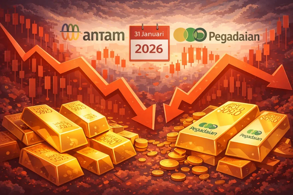 Harga Emas Antam dan Pegadaian Ambruk Berjamaah, Simak Update Harga Emas Hari Ini 31 Januari 2026