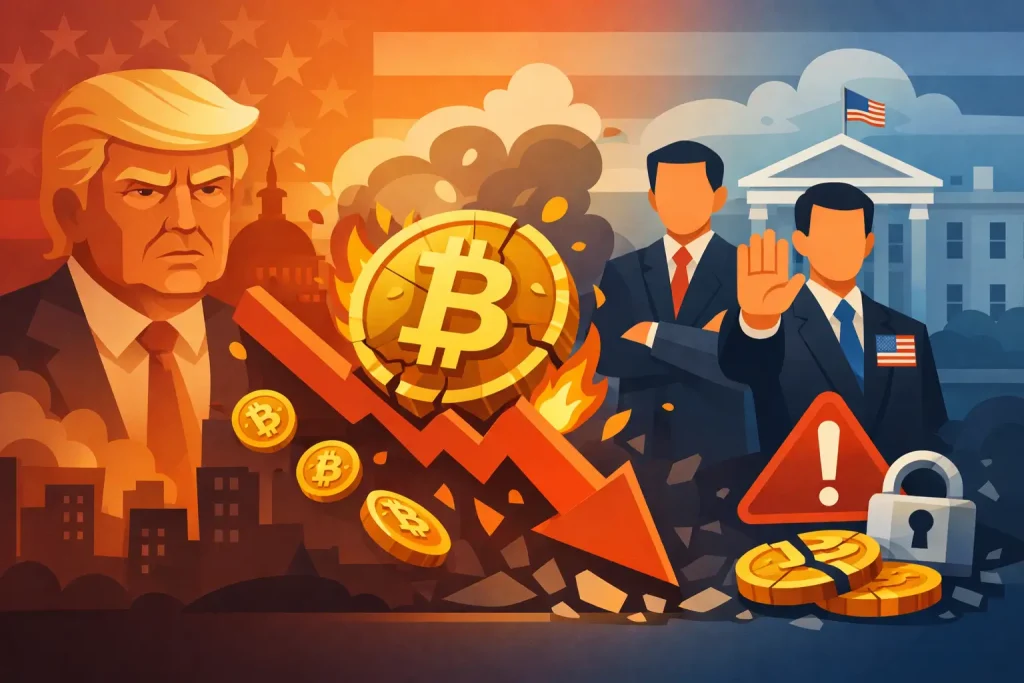 Harga Bitcoin Hari Ini Tertekan Hebat: Efek Trump Memudar dan AS Tegaskan Sikap Tanpa Bailout Kripto