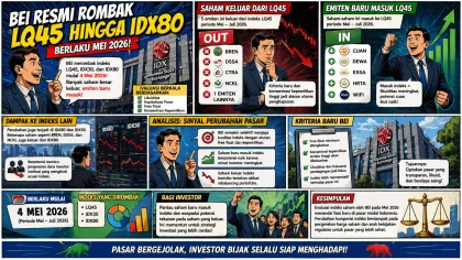BEI Resmi Rombak LQ45 hingga IDX80 Mei 2026, Saham Konglomerat Tersingkir dan Emiten Baru Melonjak Masuk