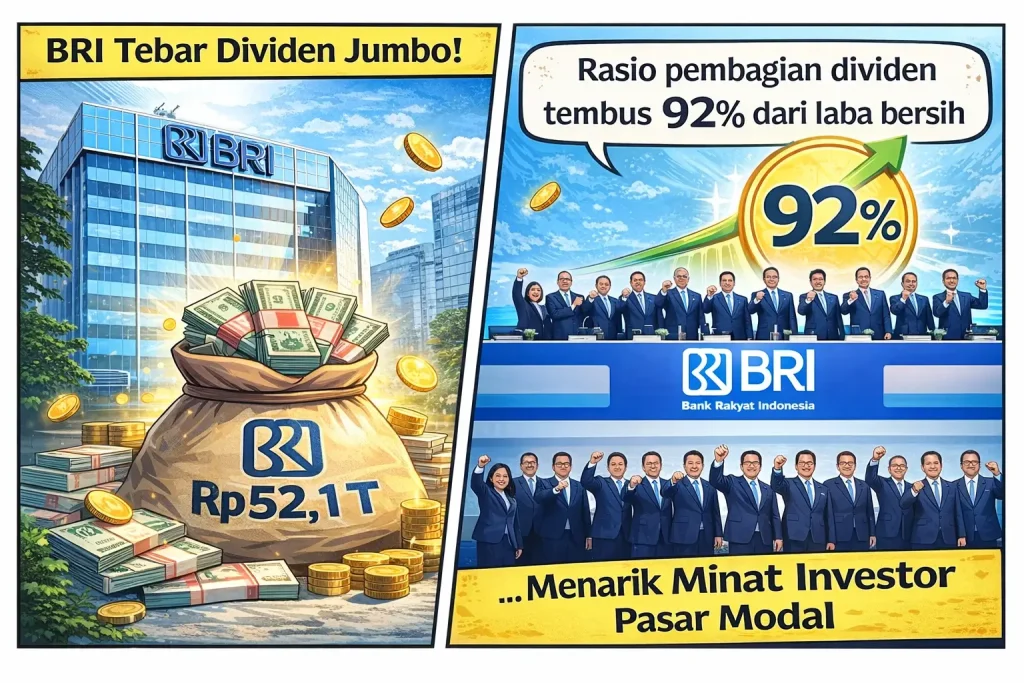 BRI Tebar Dividen Jumbo Rp52,1 Triliun, Rasio Tembus 92 Persen