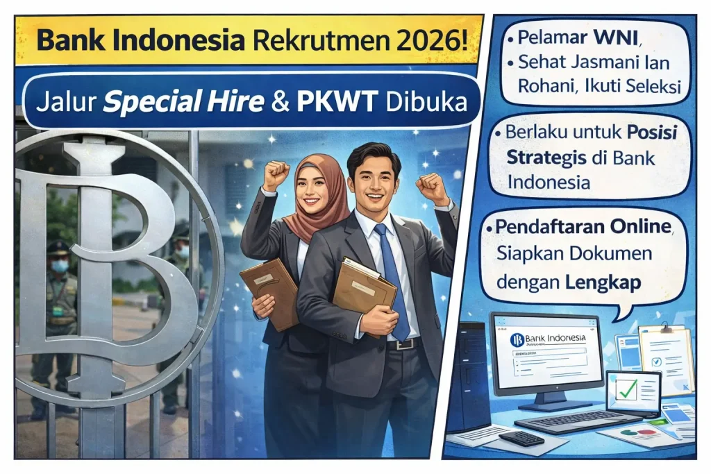 Bank Indonesia Buka Rekrutmen 2026, Jalur Special Hire dan PKWT Jadi Sorotan