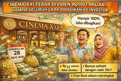 Cinema XXI Tebar Dividen Rp980 Miliar, Hampir Seluruh Laba Dibagikan ke Investor