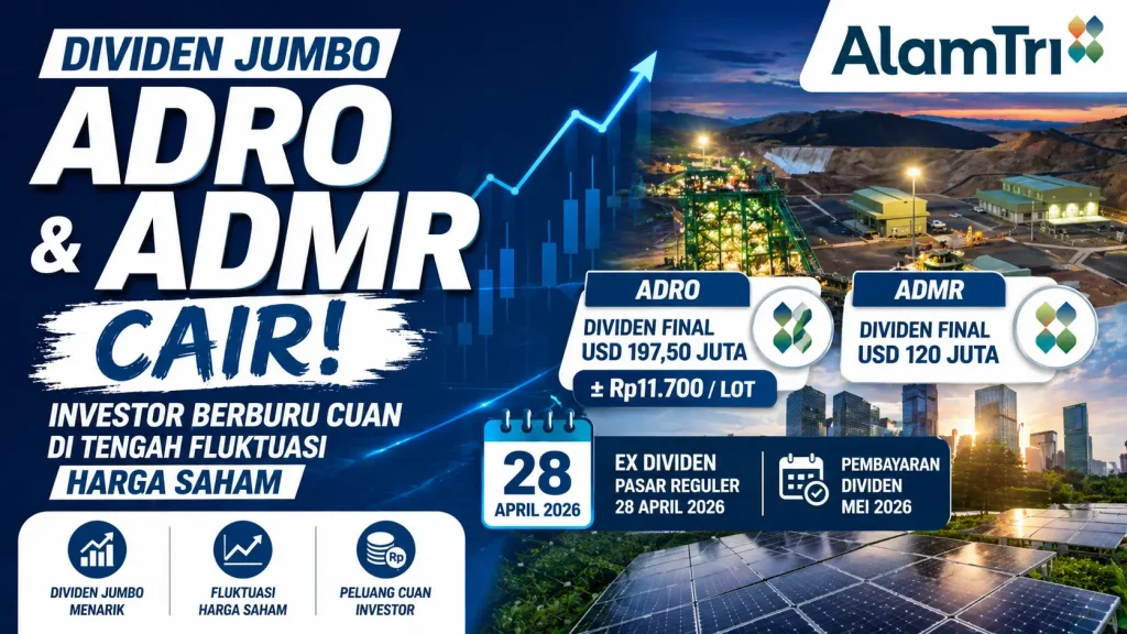 Dividen Jumbo ADRO dan ADMR Cair, Investor Berburu Cuan di Tengah Fluktuasi Harga Saham