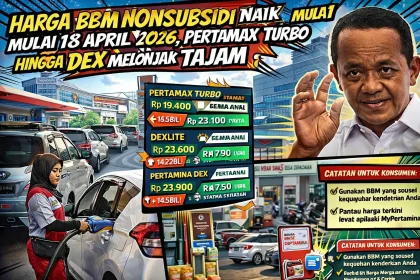 Harga BBM Nonsubsidi Naik Mulai 18 April 2026, Pertamax Turbo hingga Dex Melonjak Tajam