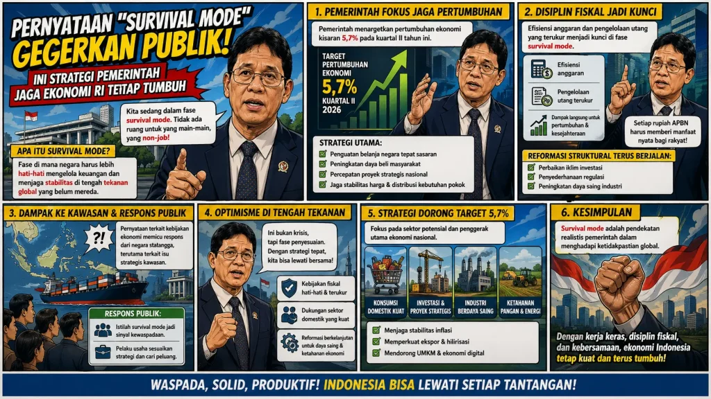 Pernyataan “Survival Mode” Gegerkan Publik, Ini Strategi Pemerintah Jaga Ekonomi RI Tetap Tumbuh