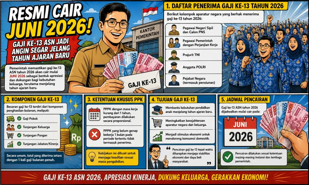 Resmi Cair Juni 2026, Gaji ke-13 ASN Jadi Angin Segar Jelang Tahun Ajaran Baru
