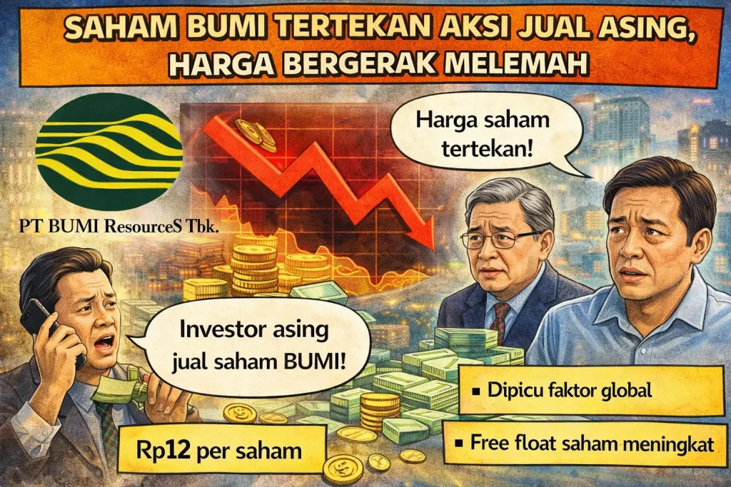 Saham BUMI Tertekan Aksi Jual Asing, Harga Bergerak Melemah