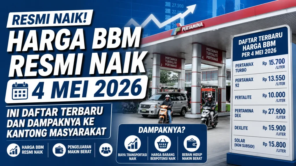 Harga BBM Resmi Naik 4 Mei 2026, Ini Daftar Terbaru dan Dampaknya ke Kantong Masyarakat