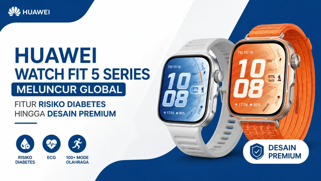 Huawei Watch Fit 5 Series Meluncur Global, Kini Punya Fitur Risiko Diabetes hingga Desain Premium