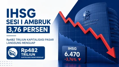 IHSG Sesi I Ambruk 3,76 Persen, Rp482 Triliun Kapitalisasi Pasar Langsung Menguap