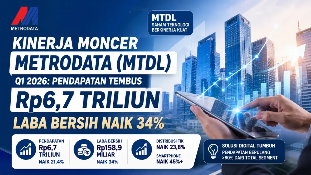 Kinerja Moncer Metrodata (MTDL) Q1 2026, Pendapatan Tembus Rp6,7 Triliun dan Laba Melonjak
