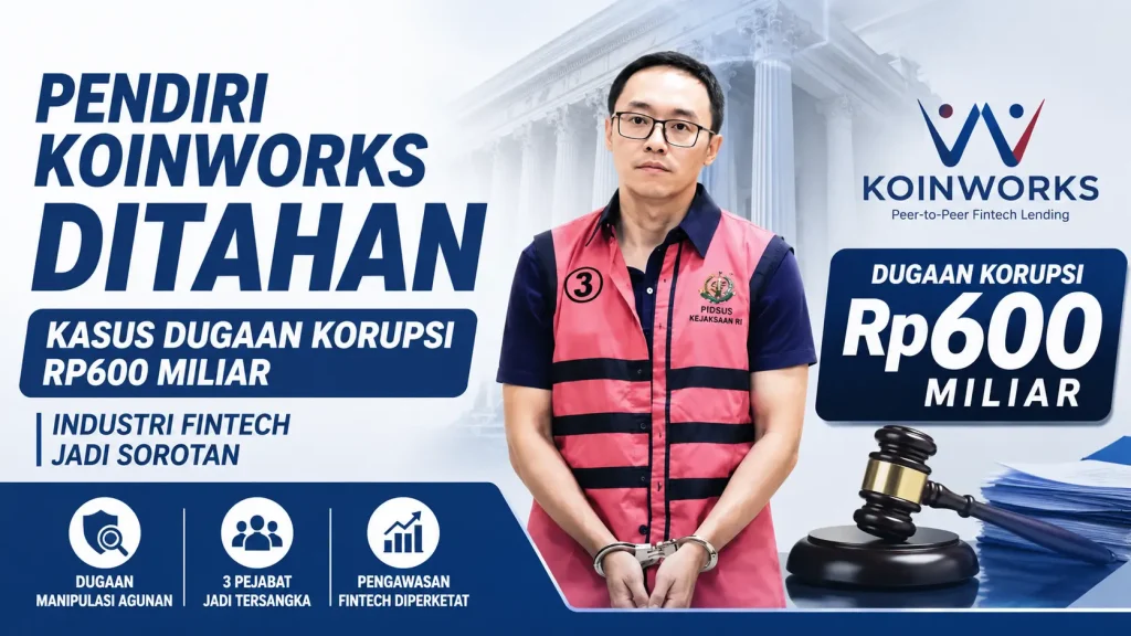 Pendiri KoinWorks Ditahan Kasus Dugaan Korupsi Rp600 Miliar, Industri Fintech Jadi Sorotan