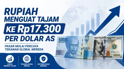 Rupiah Menguat Tajam ke Rp17.300 per Dolar AS, Pasar Mulai Percaya Tekanan Global Mereda