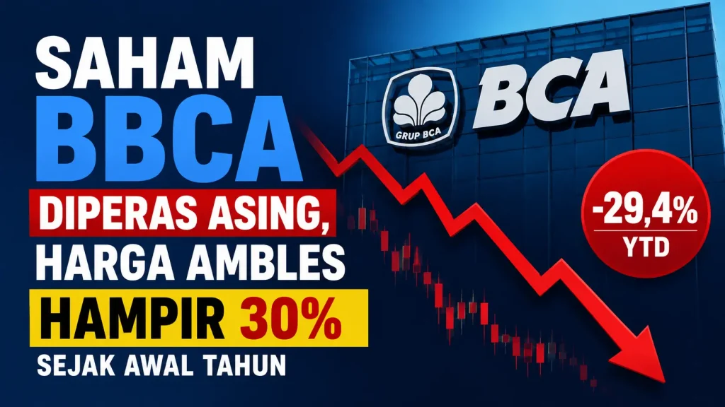 Saham BBCA Diperas Asing, Harga Ambles Hampir 30% Sejak Awal Tahun