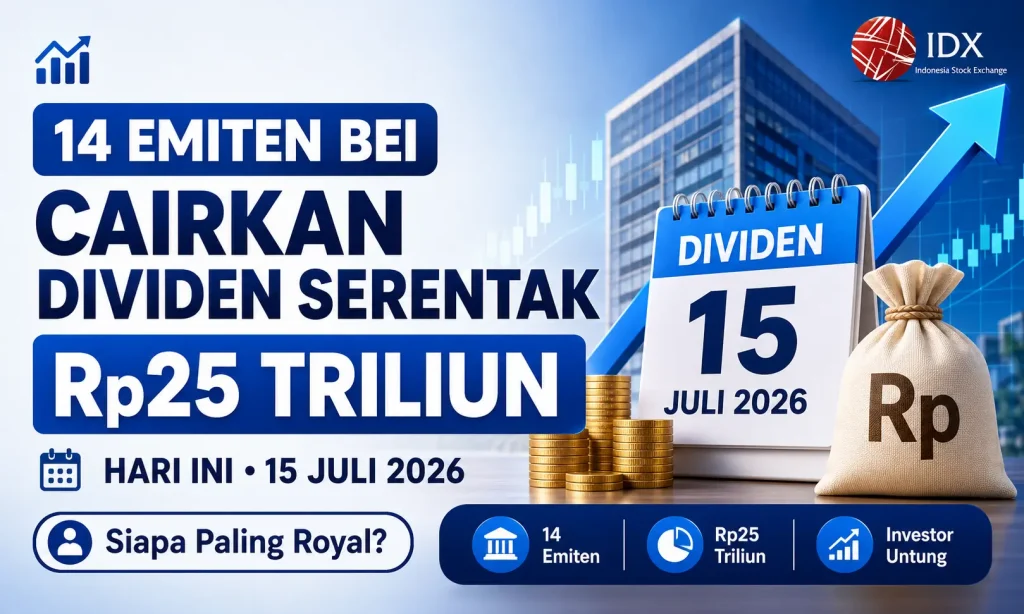 14 Emiten BEI Cairkan Dividen Serentak Rp25 Triliun, Investor Panen Hari Ini