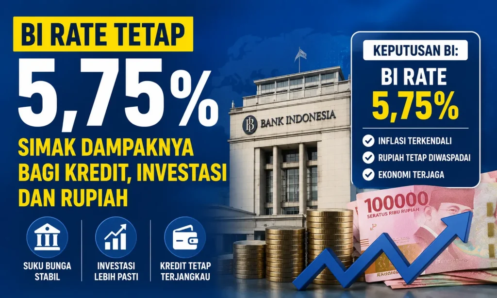 BI Rate Tetap 5,75 Persen, Simak Dampaknya bagi Kredit, Investasi, dan Nilai Tukar Rupiah