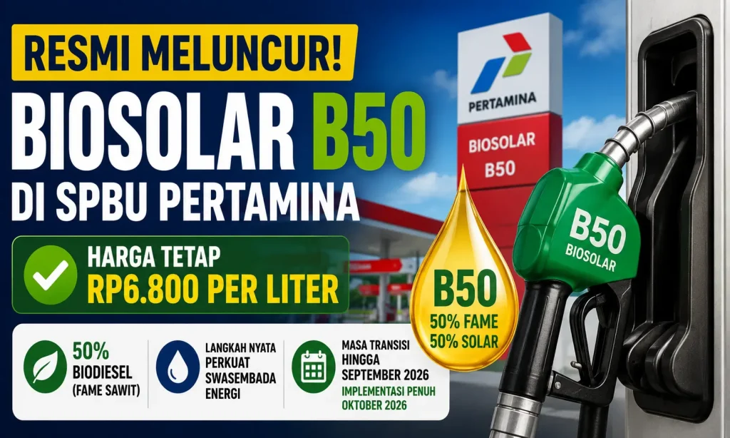 Biosolar B50 Resmi Meluncur, Harga di SPBU Pertamina Tetap Rp6.800 per Liter
