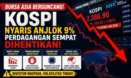 Bursa Asia Berguncang, KOSPI Nyaris Anjlok 9 Persen hingga Perdagangan Sempat Dihentikan