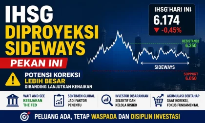 IHSG Diproyeksi Bergerak Sideways Pekan Ini, Analis Ingatkan Potensi Koreksi Lebih Besar