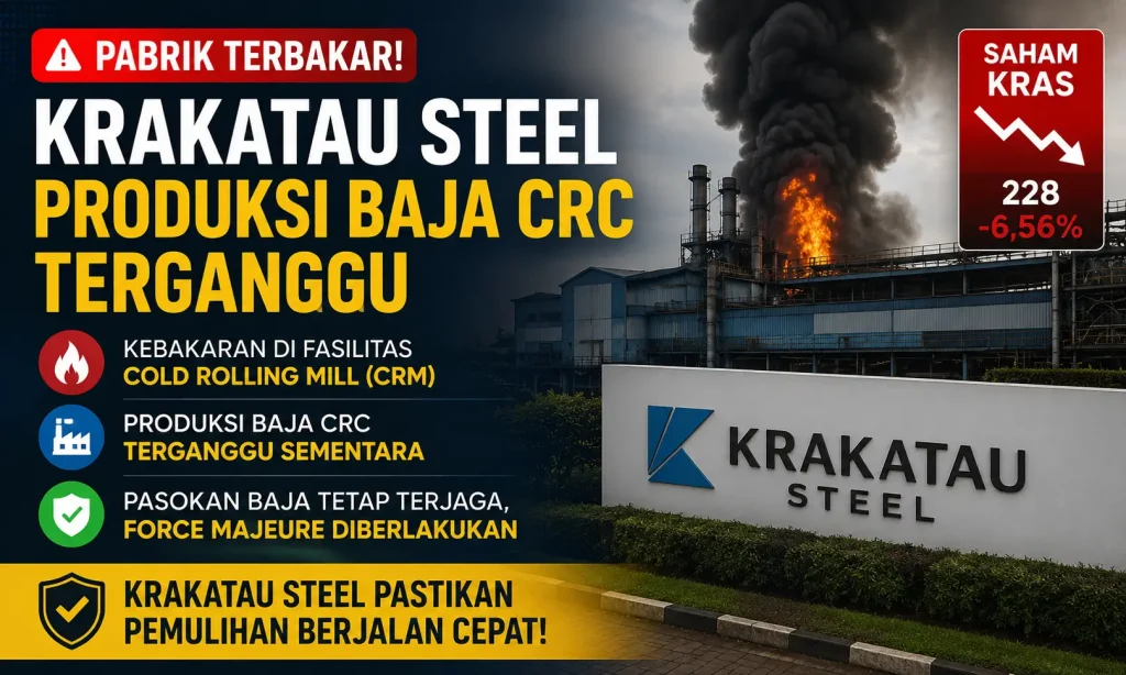 Pabrik Krakatau Steel Terbakar, Produksi Baja CRC Terganggu dan Status Force Majeure Ditetapkan