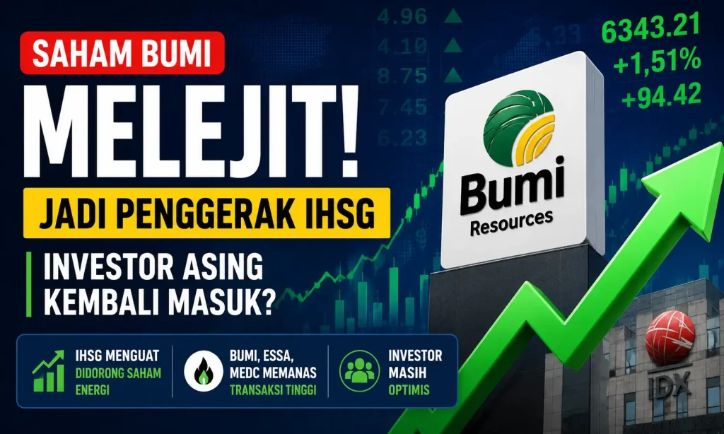 Saham BUMI Melejit dan Jadi Penggerak IHSG, Investor Asing Kembali Masuk?