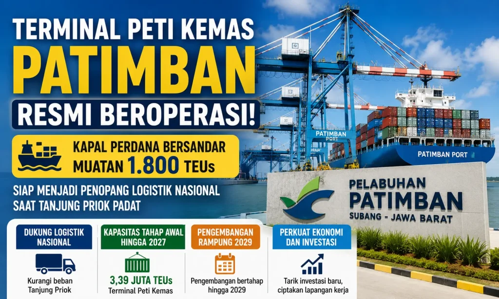 Terminal Peti Kemas Patimban Resmi Beroperasi, Siap Kurangi Beban Tanjung Priok dan Perkuat Logistik Nasional