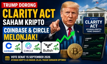 Trump Dorong Clarity Act, Saham Kripto Coinbase dan Circle Melonjak