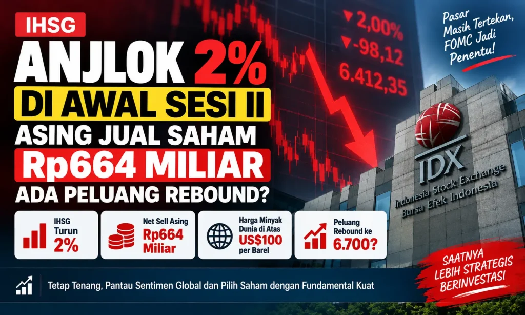 IHSG Anjlok 2% di Sesi II, Asing Jual Saham Rp664 Miliar, Ada Peluang Rebound?