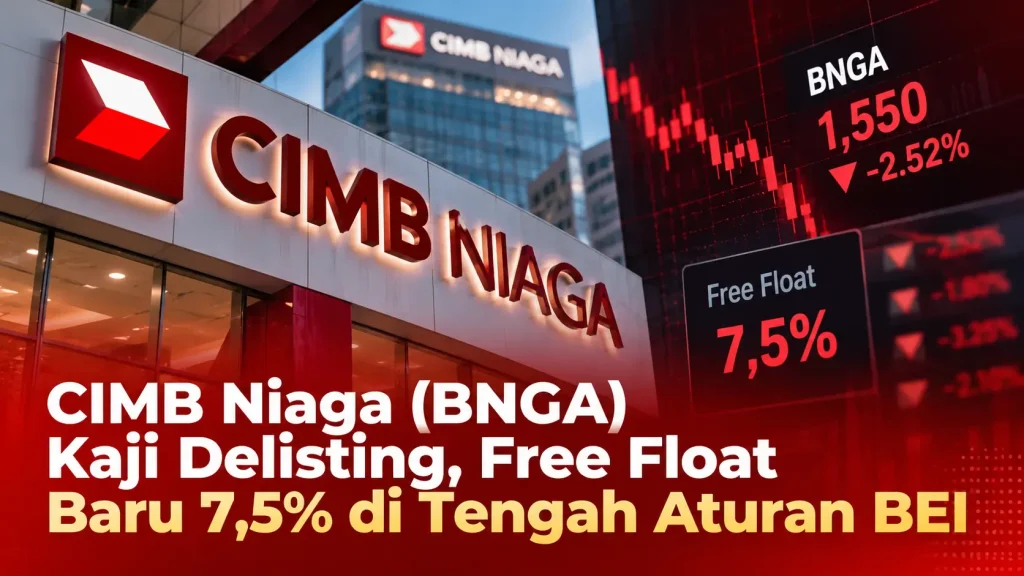 CIMB Niaga (BNGA) Kaji Delisting, Free Float Baru 7,5% di Tengah Aturan BEI